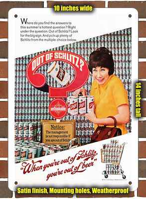Metal Sign - 1968 Schlitz Beer- 10x14 inches