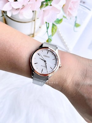 Pre-owned Citizen Silver Womens Analogue Watch L Series Em1156-80x