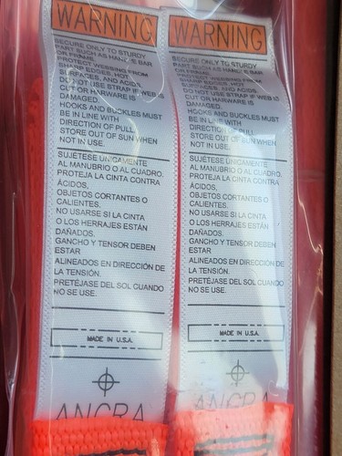 (4) Ancra 18" Orange Soft Hook Extensions Motorcycle ATV Tie Down Ratchet Straps