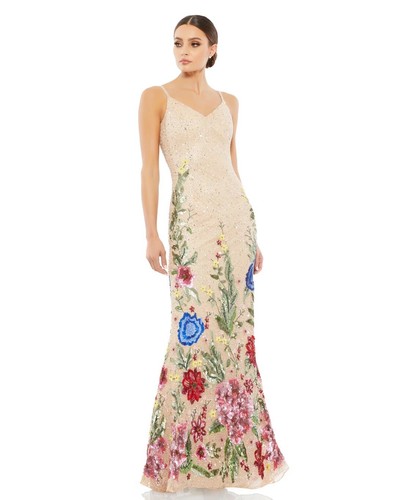 プリーツで華やか♪【Mac Duggal】ワンショルダー アシメ ドレス NEW Mac Duggal Floral Embroidered One-Shoulder A-Line Gown