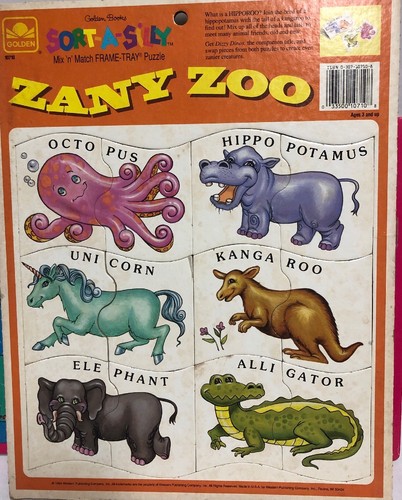 SORT-A-SILLY MIX N MATCH FRAME TRAY PUZZLE Zany Zoo VINTAGE 1994 Rare