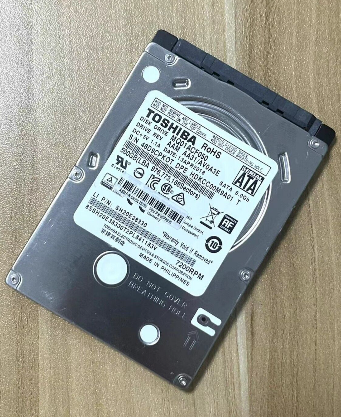 NEW Toshiba MQ01ACF050 500GB 7200 RPM SATA 6.0Gb/s 2.5" Laptop HDD bare Drive
