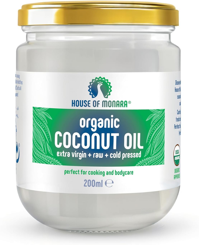 House of  Organic Extra Virgin Coconut Oil Pure, Raw and Cold Pressed 200 Ml