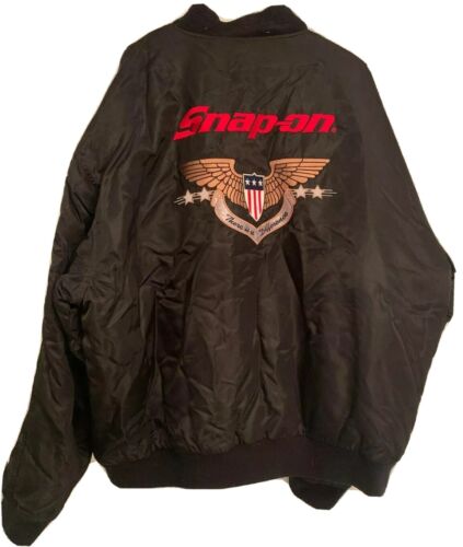 Mens Black Snap On Logo w Wings Jacket XXL 