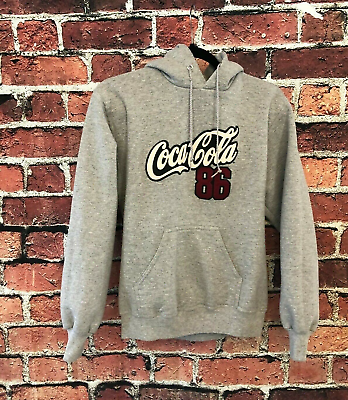 Coca Cola 86 Coke Hoodie Sweater Men Small Gray Pullover Sweatshirt Embroidered eBay