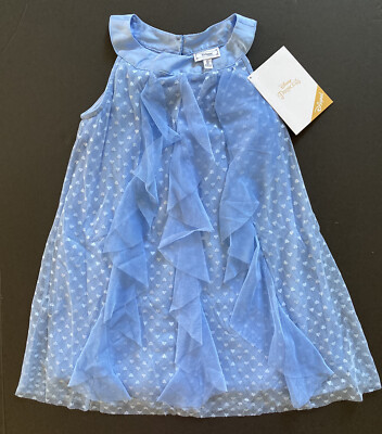 NWT Disney Princess Size XS 6 Light Blue Heart Lace Ruffle Cinderella Dress