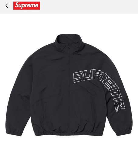 24SS Supreme Logo CURVE EMBROIDERED Black TRACK JACKET 2XL