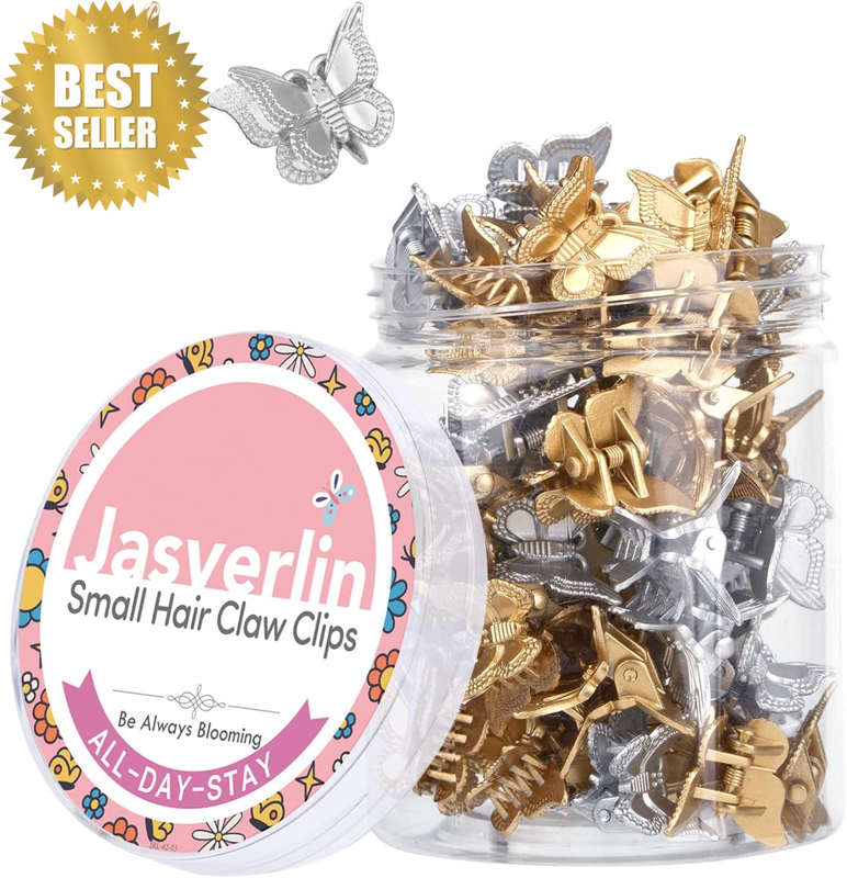 Mini Butterfly Hair Clips 50Pcs - Non-Slip Metallic Y2K 2000S Small Tiny Cute Ha