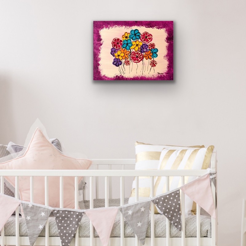 Original Acrylic Painting Wall Art "Flowers Like Candy" by Dawn