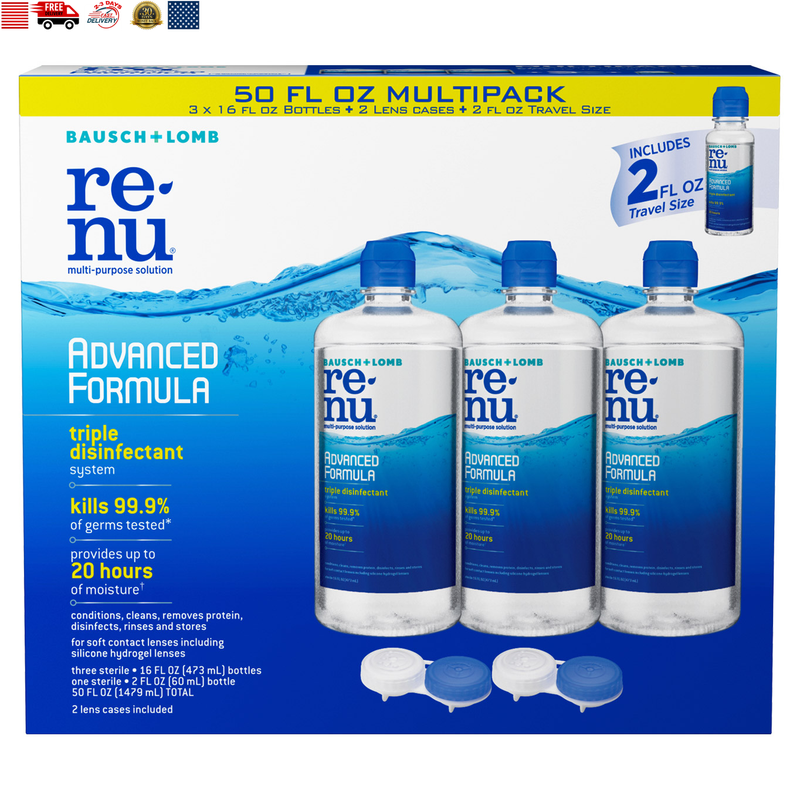 New Renu Advanced Formula Multi-Purpose Solution, 50 Ounces, Triple Disinfectant