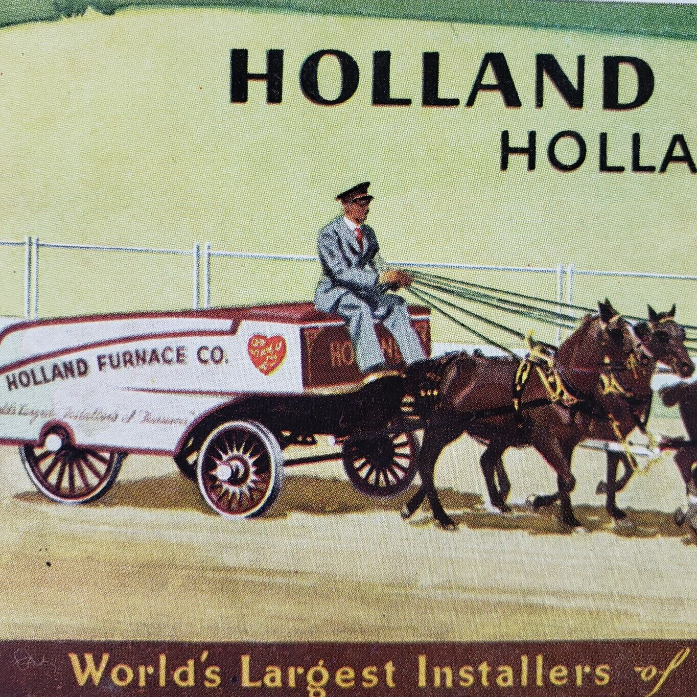 Company Ink Blotter C1952 Michigan Horse Drawn Team Wagon Mi B69
