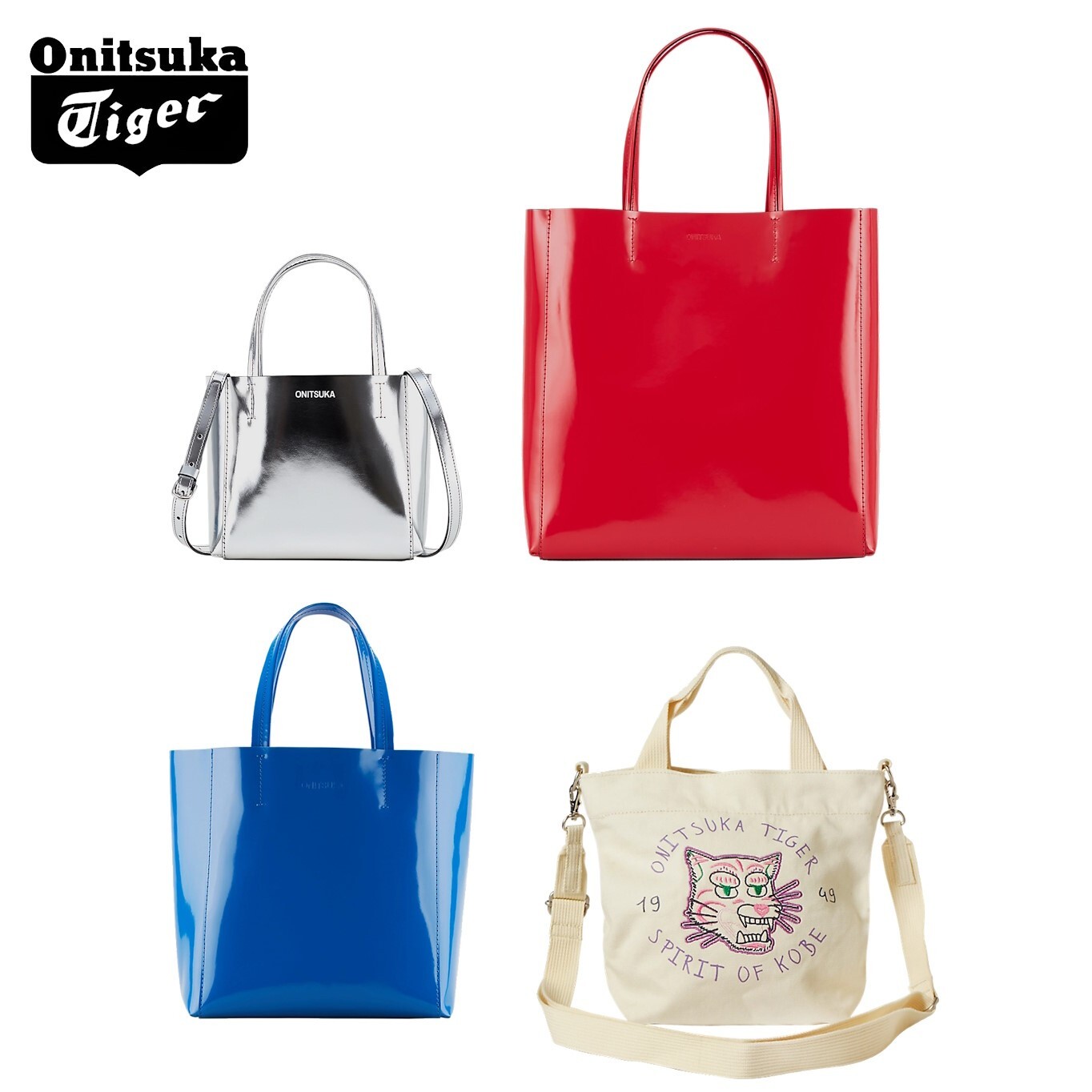 Onitsuka Tiger Tote Bag and Others 4 Types Silver/Red/Blue