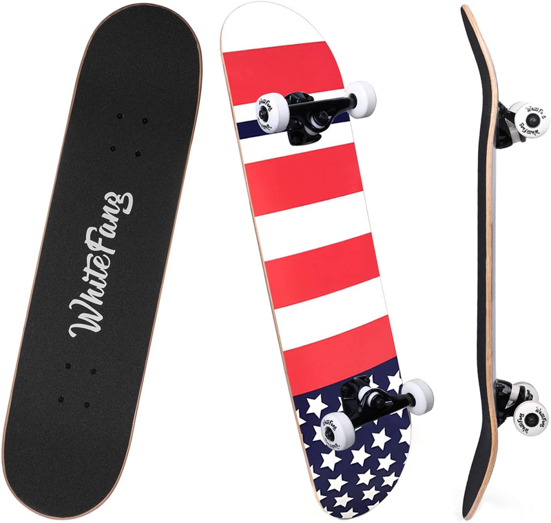 For Beginners, Complete Skateboard 31 X 7.88, 7 Layer Cana
