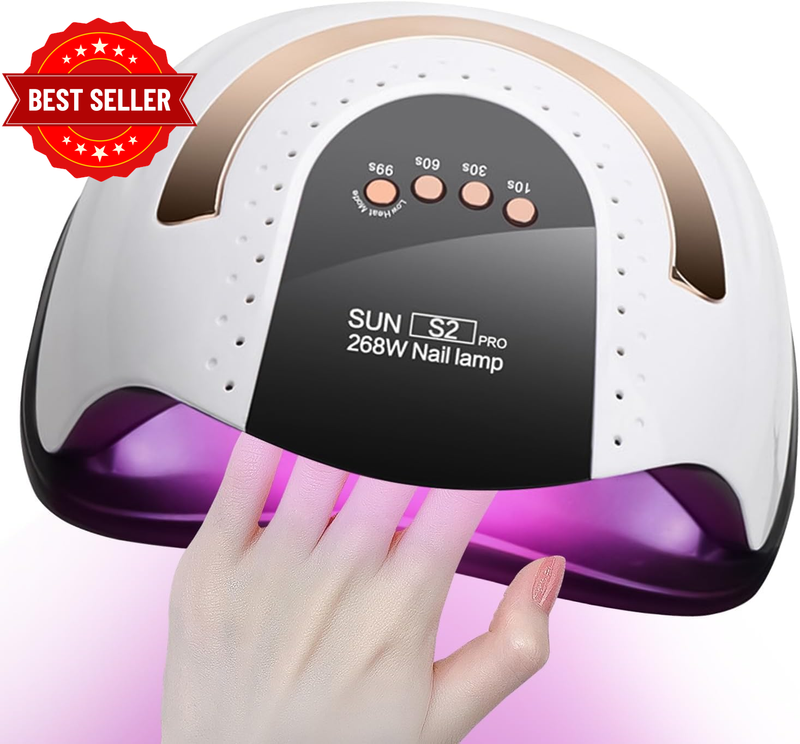 UV Nail Lamp, 268W Nail Lamp,57-Bead Dryer with Infrared Sensor