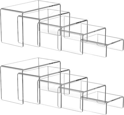 Ouskr Acrylic Risers for Display 10 Pcs Acrylic Display Riser Clear Display St