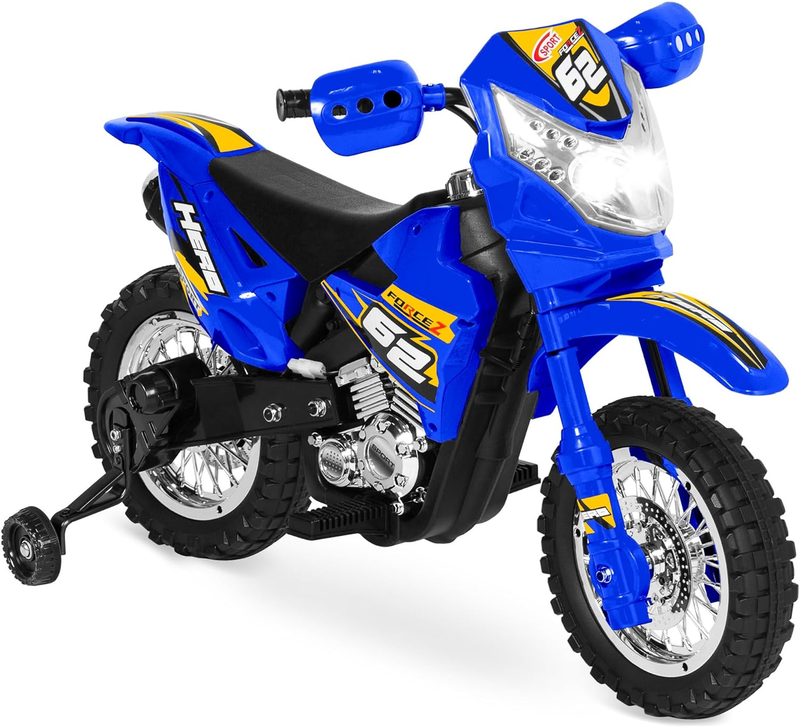 Kids 6V Ride on Motorcycle W/Treaded Tires, Working Headligh