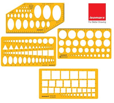 Isomars Technical Drawing Templates Set of 4