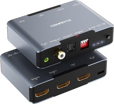 8K@60Hz HDMI Splitter 1 in 2 Out, HDMI 2.1 Splitter Supports 4K@120Hz, EDID, 48