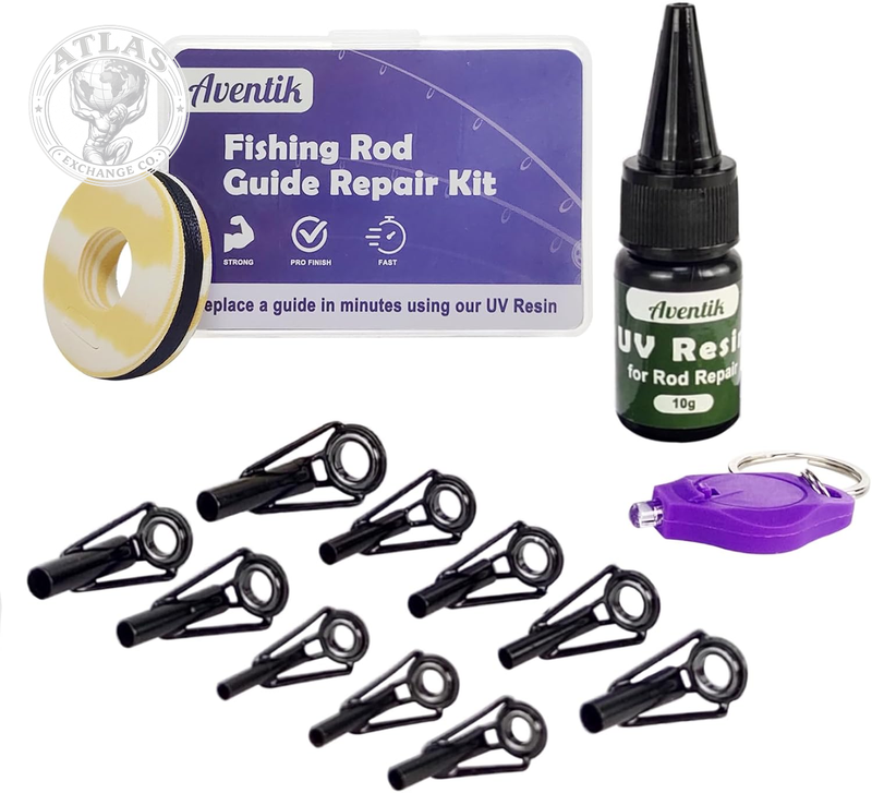Aventik Fishing Rod Tip Repair Kit - Includes Eyelet Replacements & Tools