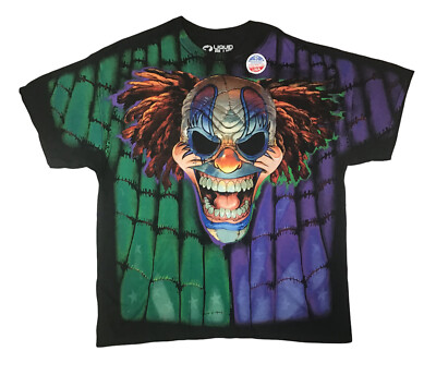 Liquid Blue Evil Clown And Skull Jester Tee Shirt NWT Mens SZ XXL