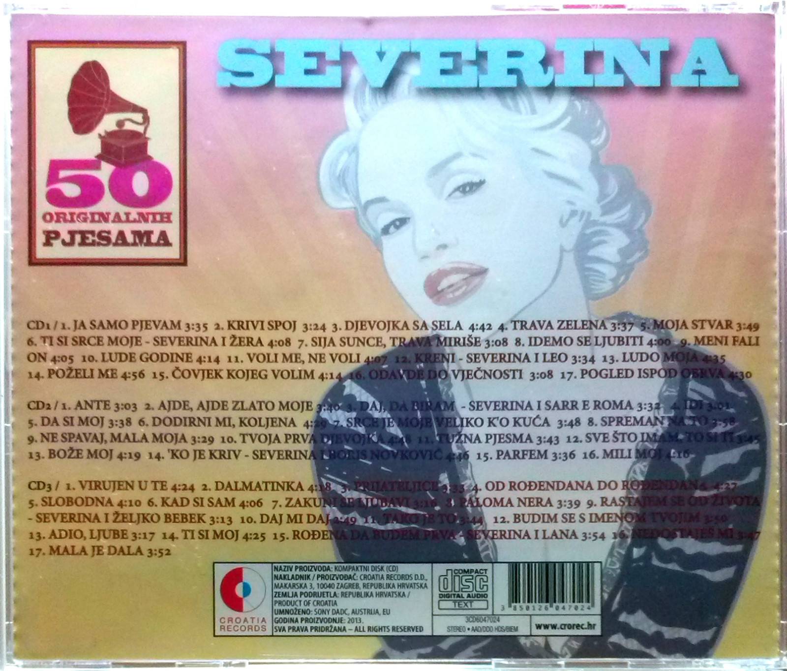 3CD SEVERINA - 50 ORIGINALNIcH PJESAMA compilatiocn 2013 croatia records pop