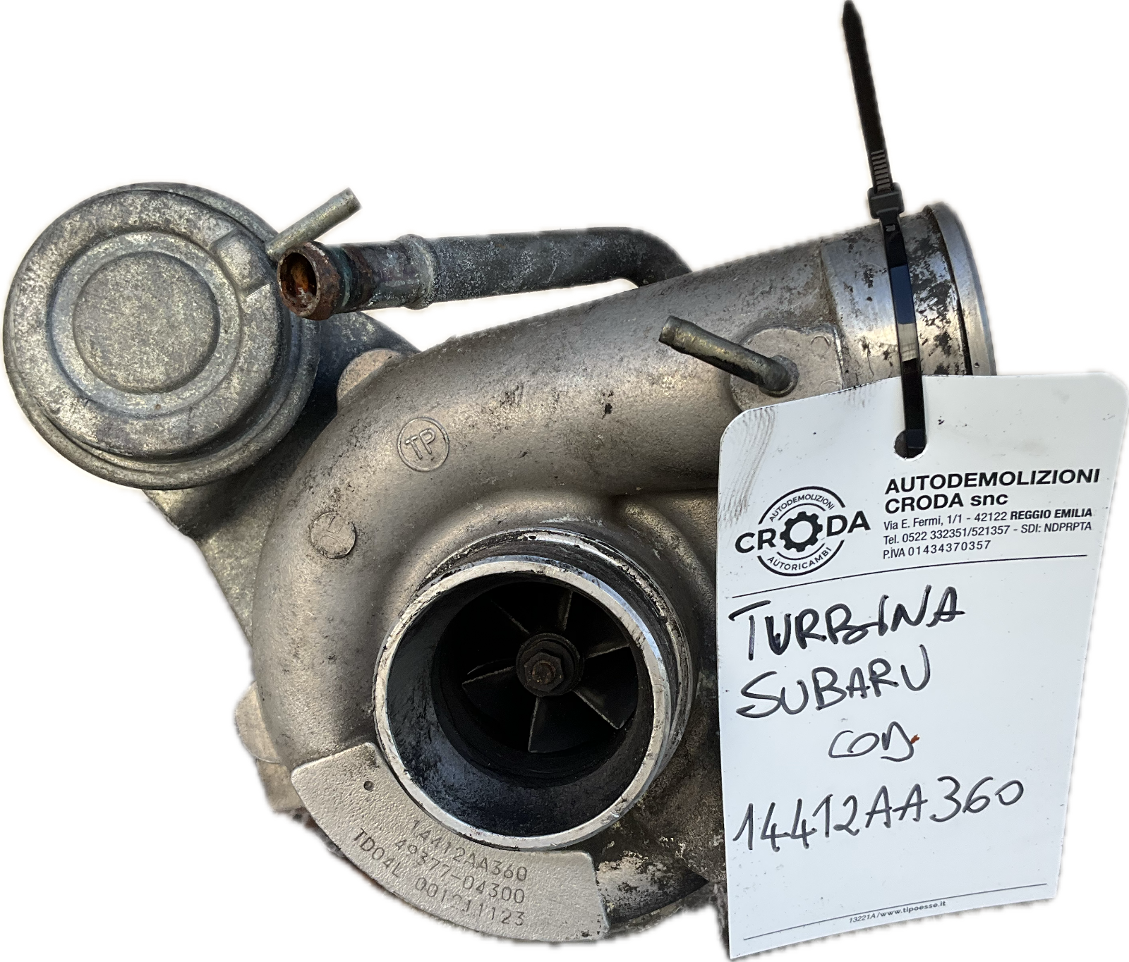 Turbo turbina per modello SUBARU FORESTER codice ricambio 14412AA360 49377-04300