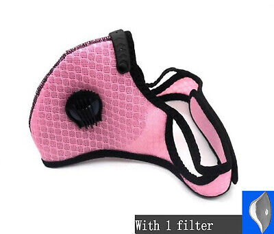 UK Filters Safety Leopard Face Mask VENT Cotton Reusable Nose COVER Womens