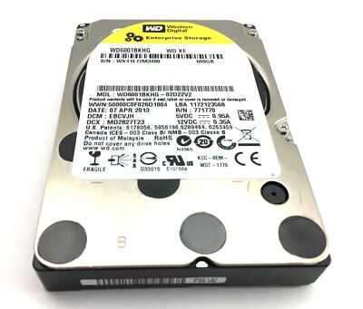 Dell compatible Western Digital WD6001BKHG-02D22V3 2.5'' 600gb SAS HDD