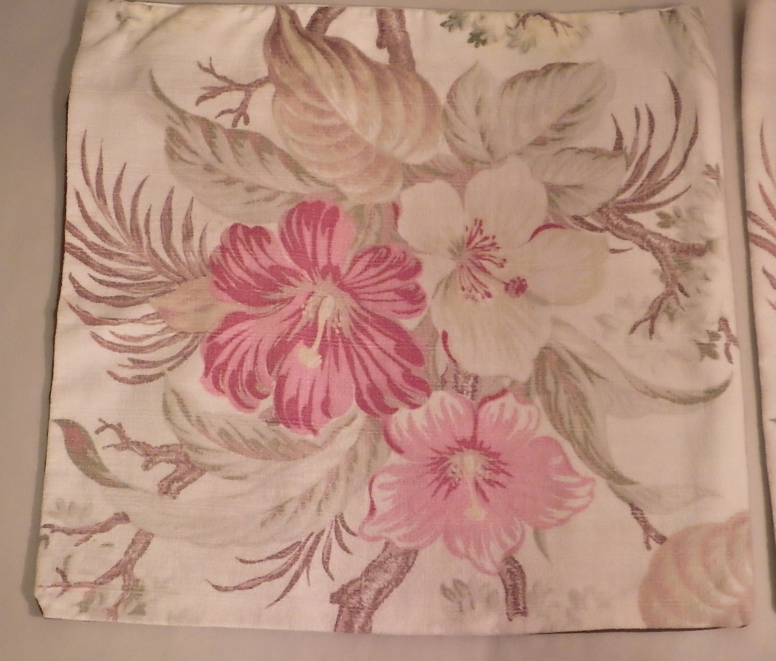 2 Vintage Barkcloth Fabric Pillow Cases Covers 18