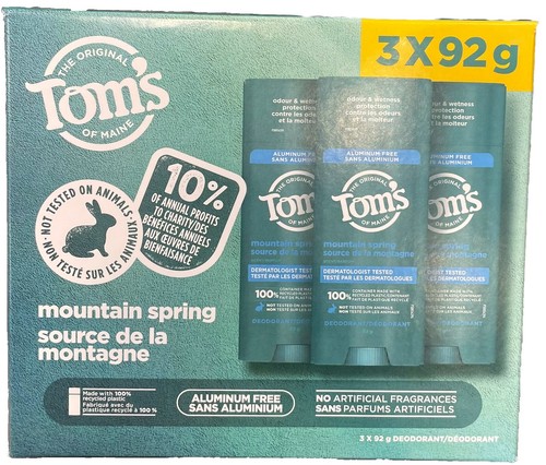 3PACK x Tom's of Maine Mountain Spring Natural Deodorant for