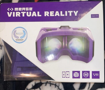 Merge Virtual Reality Purple Goggles Augmented Reality VR/AR Open Box