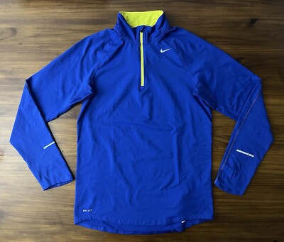 Nike Running Element Dri-FIT 1/4 Zip Performance Pullover Men's Small Blue