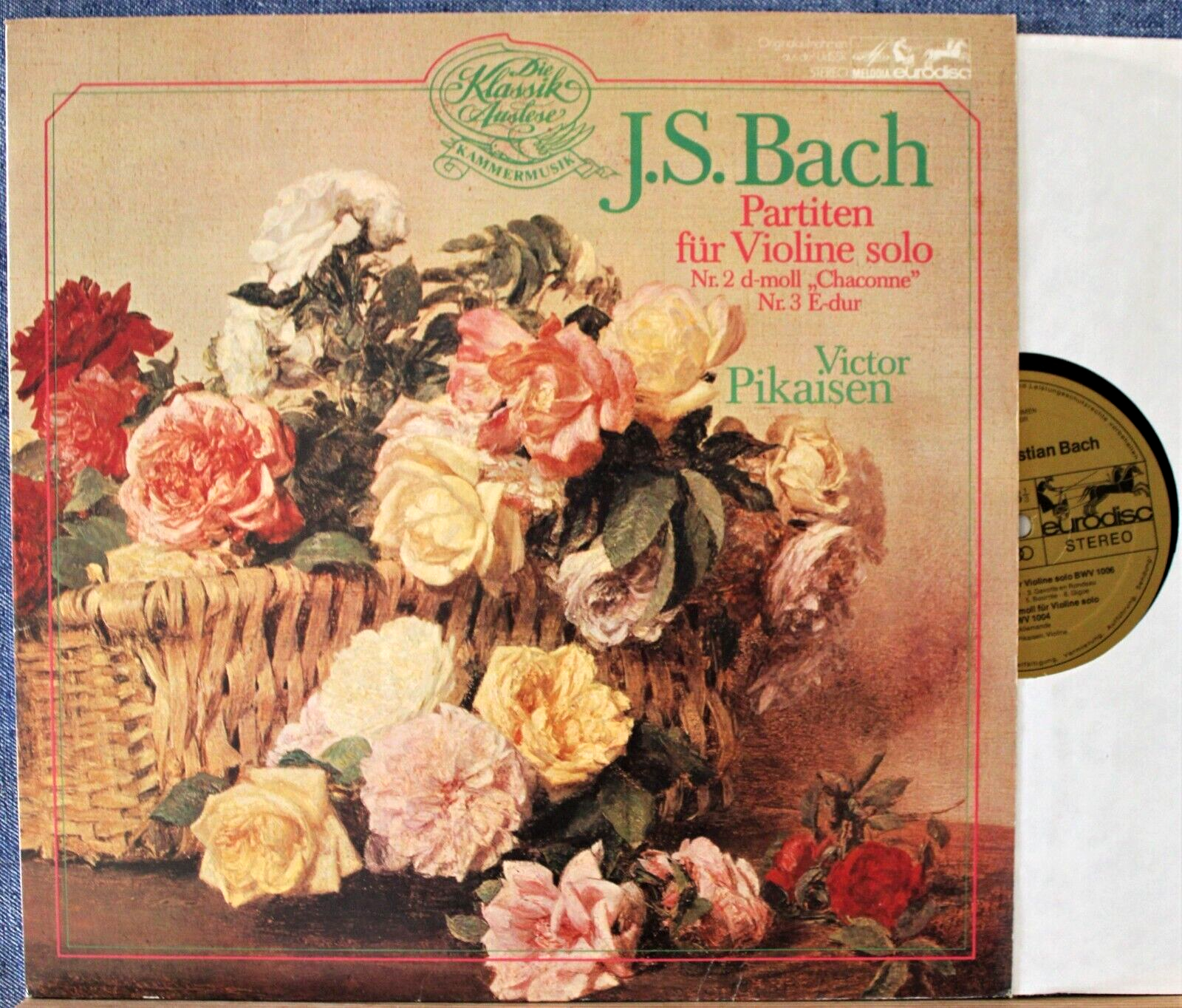 Pikaisen. Bach (Partitas 2+3, violin solo). Eurodisc 200 047