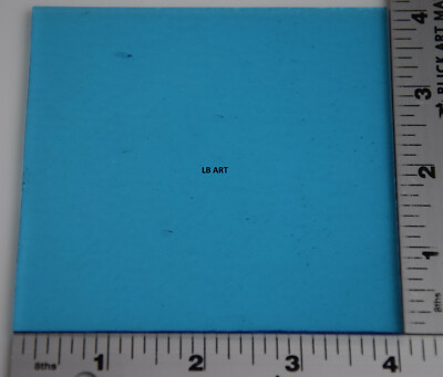 1416.30 TRANSPARENT LIGHT TURQUOISE BLUE 4"x 4" BULLSEYE 3mm THICK GLASS 90 COE