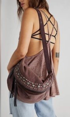 

Free People At Ease Украшенная сумка-слинг из парусины с регулируемым ремешком на застежке, коричневая НОВИНКА, Free People At Ease Sling Bag