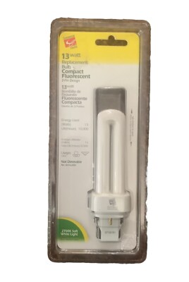 New Commercial Electric 13 Watt Replacement Bulb Compact Fluorescent 2Pin Design