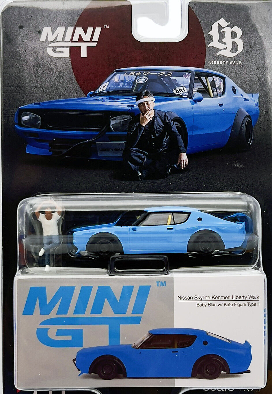 Mini GT 1:64 Skyline Kenmeri Liberty Walk Baby Blue w/Figure Mini GT 1:64 Skyline Kenmeri Liberty Walk Baby Blue w/Figure