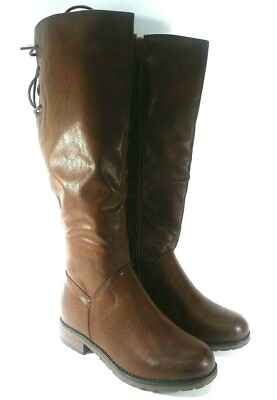 Mata Women's Revolution-1 Brown 1/2 Zipper Knee High Brown Boots 