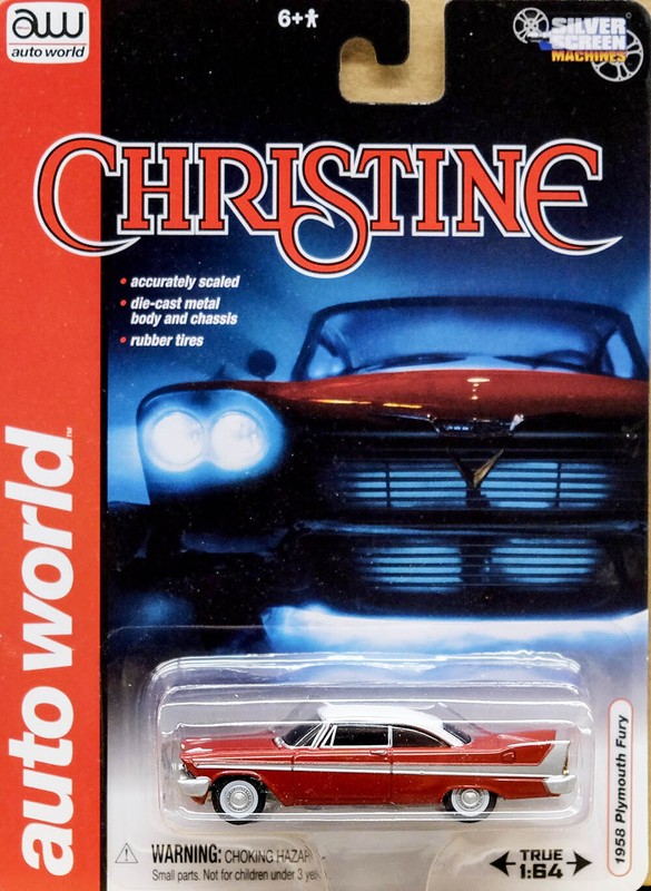1958 Plymouth Fury Christine Movie Auto Car Red Rot In 1:64 Auto World Awss6401