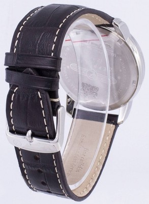 Pre-owned Zeppelin Lz 127 Graf Dual Time Gmt Beige Dial Leather Band 76425 50m Mens Watch