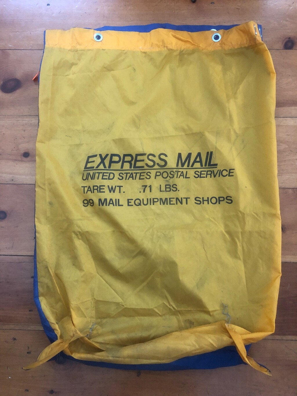 POST OFFICE~US EXPRESS MAIL EQUIPMENT SHOPS~SACK BAG~BLUE