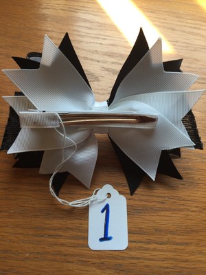 Black and White Hair Bow, 5