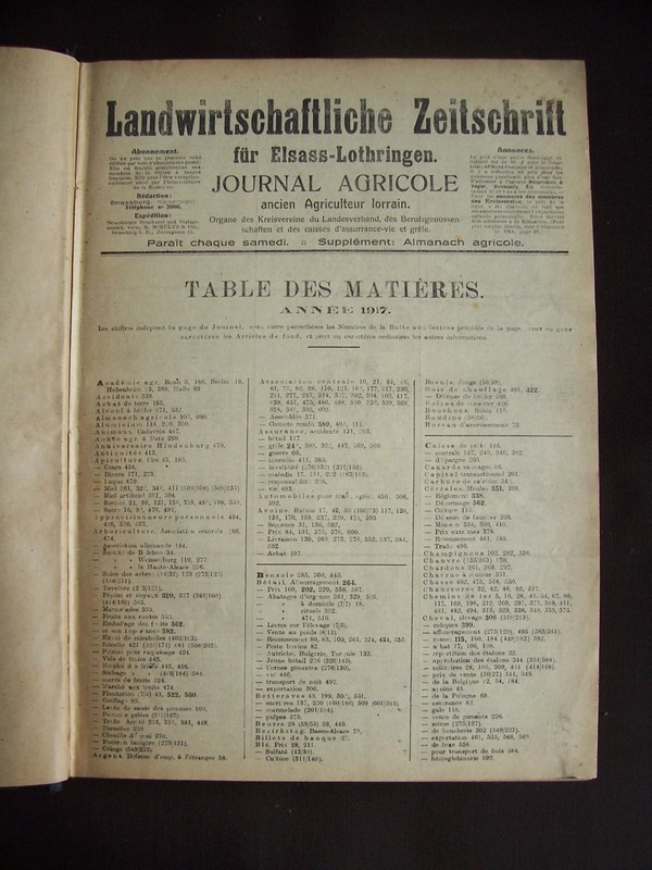 Landwirtschaftliche Zeitschrift FÃ¼R Elsass-Lothringen 1917