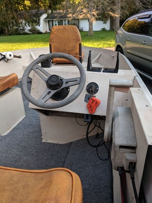 16 foot bluefin aluminum boat with trailer 28 horsepower Johnson outboard motor
