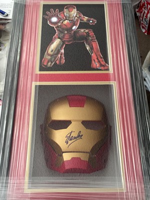 Stan Lee signed framed autographed Iron Man helmet mask Avengers Marvel PSA/DNA
