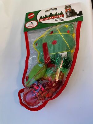 Spot Ethical Cat Toy catnip Holiday stocking 5 Piece Christmas Tree Pillow Sack