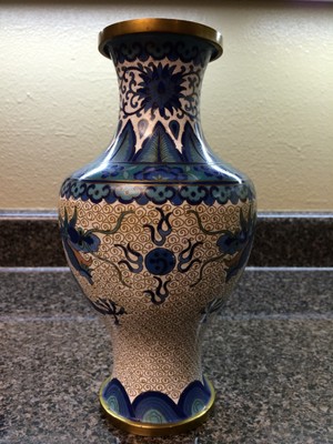 antique chinese vase original art exquisitely painted brass