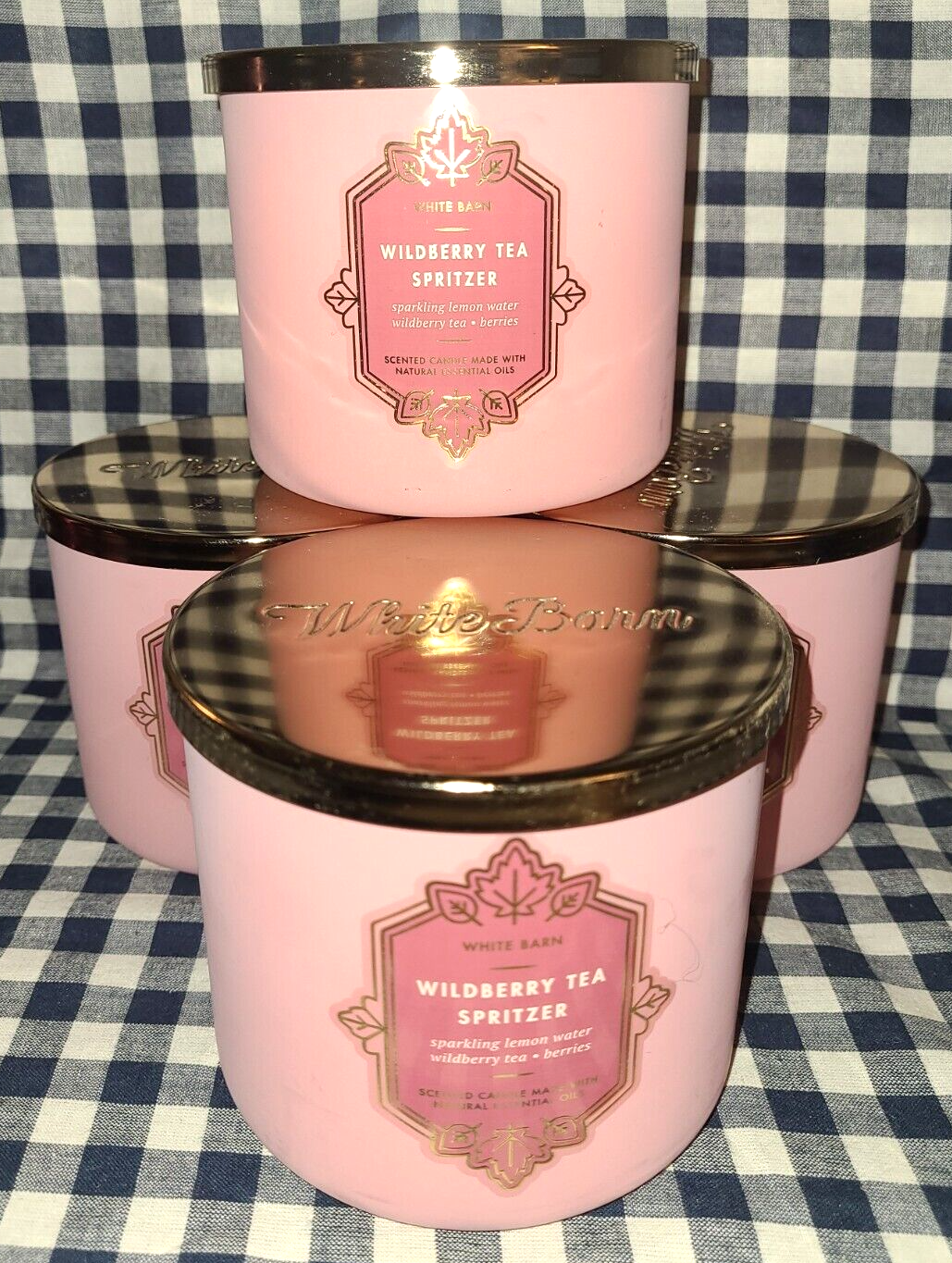 4-Pack NEW Wildberry Tea Spritzer 3-Wick Candle 14.5 oz Bath