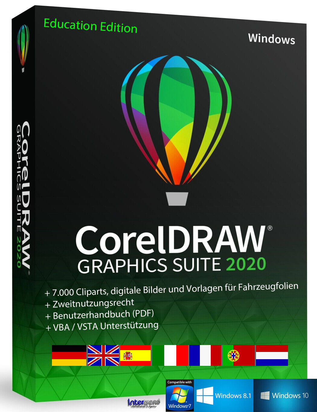 Corel Draw Graphics Suite 2020 Win Education Lizenz Vollversion Schulversion NEU