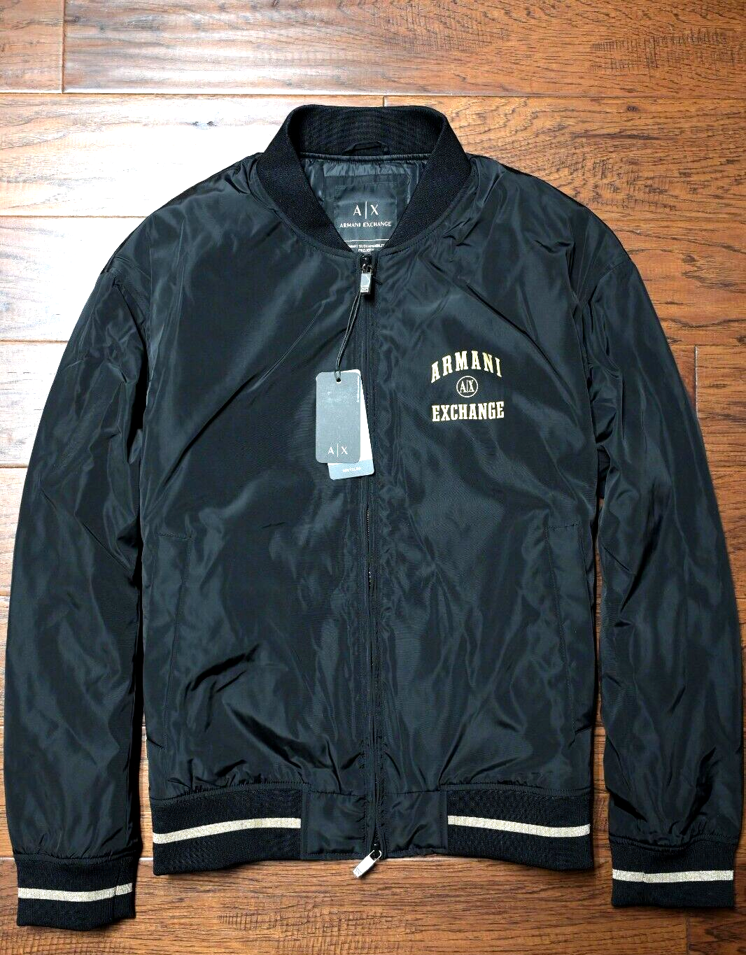 Armani Exchange $230 A|X Men's Milano New York Black Padded Bomber Jacket XL Armani Exchange $230 A|X Men's Milano New York Black Padded Bomber Jacket XL